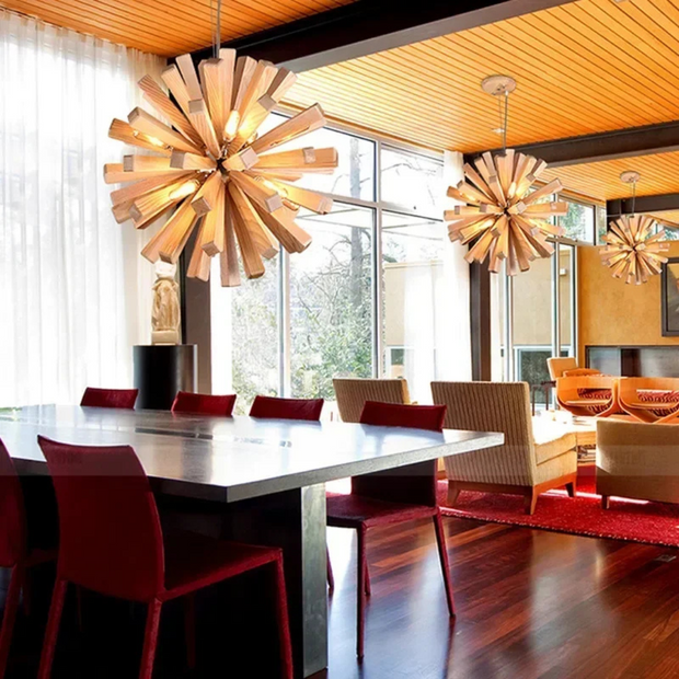 Designer Holz Hängelampe für Wohnzimmer und Esszimmer kaufen