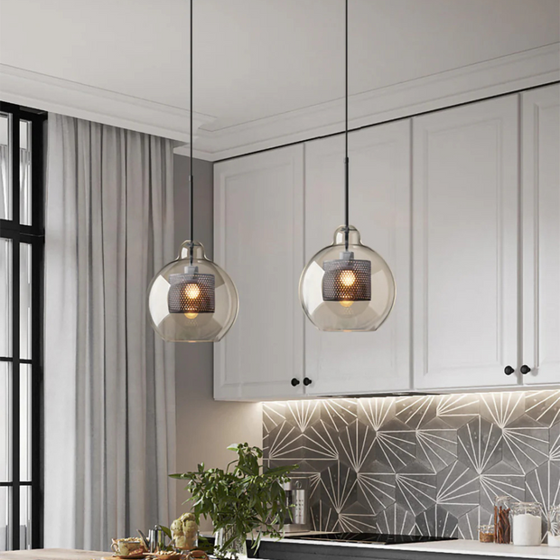 Glas Hängelampe Esszimmer Vintage Design Retro Stil Loft Beleuchtung