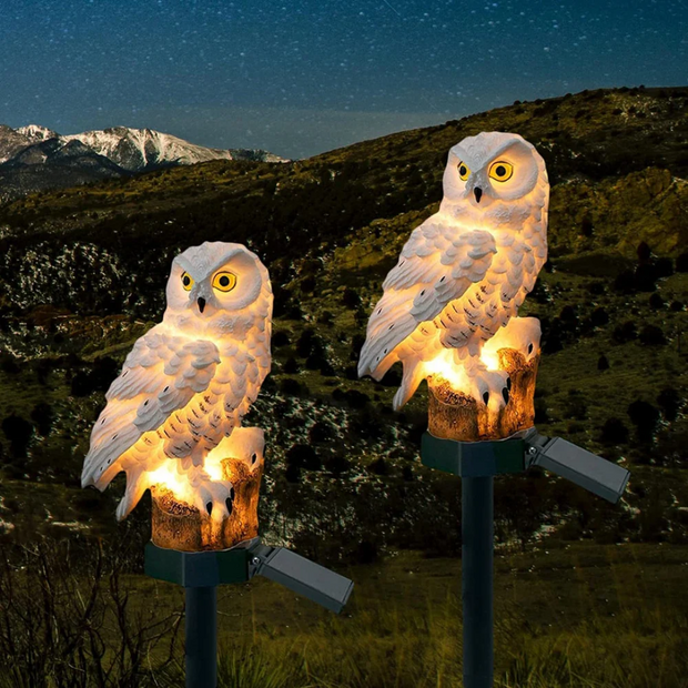 Solar Gartenlampe Eule tierfreundlich LED Außenbeleuchtung wetterfest ohne Strom