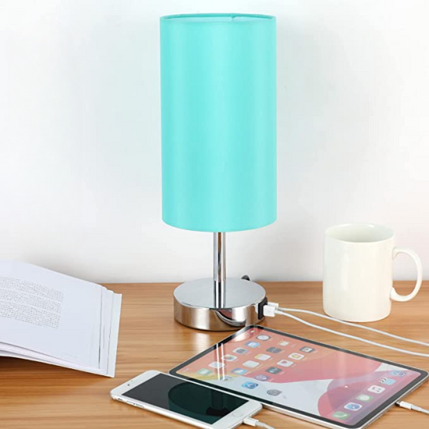 LumoTouch dimmbare LED Tischlampe mit USB Holzfuß für Schlafzimmer und Büro