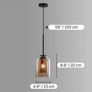 NordLicht Glas-Hängeleuchte, E27 Sockel, LED-kompatibel, 60W Max, verstellbare Kette Deckenlampen