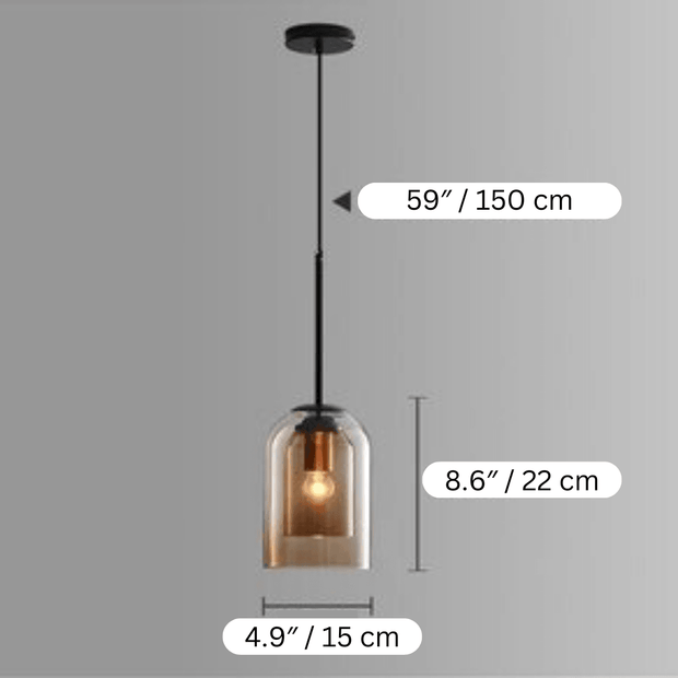 NordLicht Glas-Hängeleuchte, E27 Sockel, LED-kompatibel, 60W Max, verstellbare Kette Deckenlampen