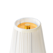 LumiStoff LED Tischleuchte dimmbar kabellos mit Stoffschirm für Wohnzimmer und Schlafzimmer