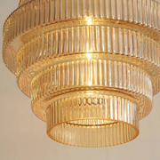 Design Hängelampe Glas Messing Retro Modern für Wohnzimmer Esszimmer