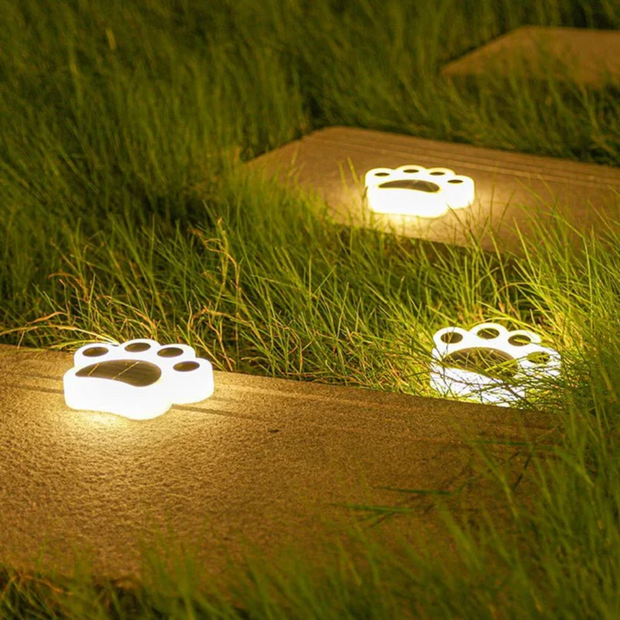 tierfreundliche solar außenlampe PfotenLicht für Garten Weg und Terrasse