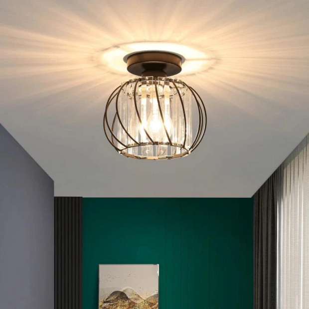 Moderne Deckenleuchte mit Glas und Eisen für stilvolles Zuhause