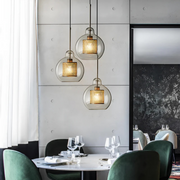 Glas Hängelampe Esszimmer Vintage Design Retro Stil Loft Beleuchtung