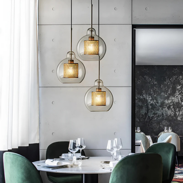 Glas Hängelampe Esszimmer Vintage Design Retro Stil Loft Beleuchtung