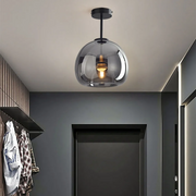 Minimalistische LED Deckenlampe modern rund kupfer Glas warmweiß Wohnzimmer Schlafzimmer