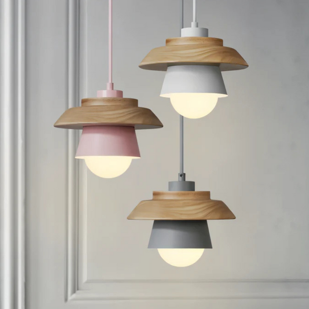 Nordlysa Pendelleuchte Esstisch skandinavisches Design Holz Metall LED warmes Licht