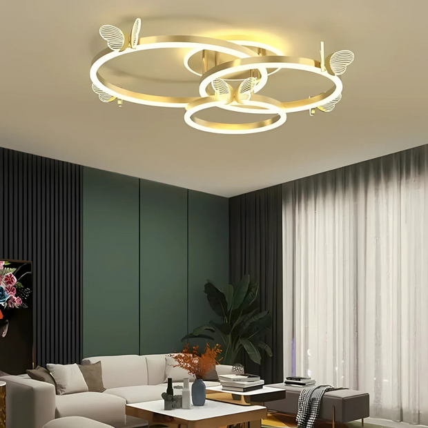 LED Deckenlampe mit Schmetterling Effekt dimmbar für Wohnzimmer Schlafzimmer