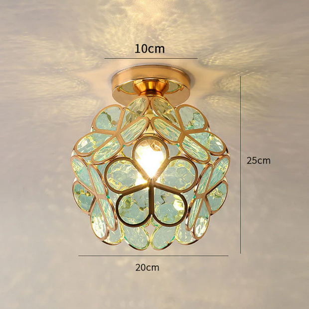 BlütenGlanz Deckenleuchte Glas Blume LED Deckenlampe Wohnzimmer Schlafzimmer Modern