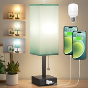 LumoLade dimmbare LED Tischlampe mit USB Ladeanschlüssen und 3 Farbtemperaturen
