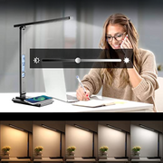 LichtLaden Pro LED Schreibtischlampe mit kabelloser Ladefunktion und USB Anschluss
