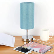 LumoTouch dimmbare LED Tischlampe mit USB Holzfuß für Schlafzimmer und Büro