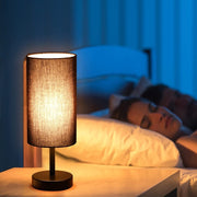 LumoTouch dimmbare LED Tischlampe mit USB Holzfuß für Schlafzimmer und Büro