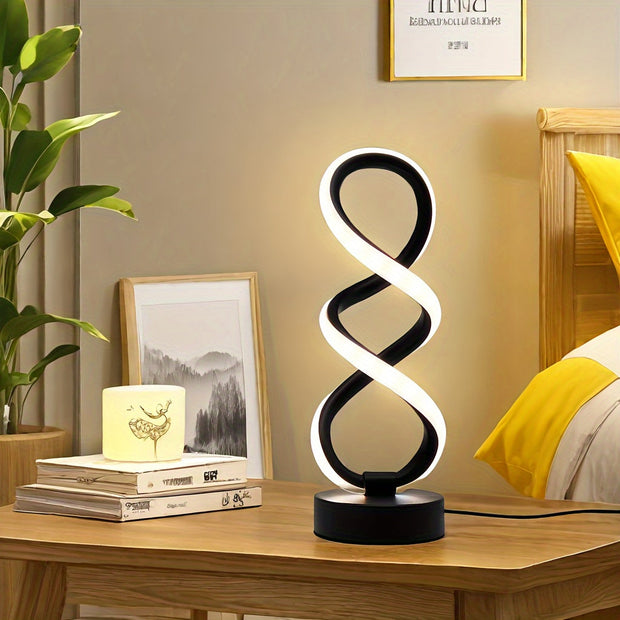 LumaSpiral LED Tischlampe mit Farbwechsel modernes Spiraldesign USB Beleuchtung