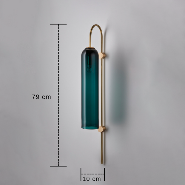 LumiÉlan Wandlicht aus Messing  Tannengrün & Mattweiß  Up/Down LED-Beleuchtung
