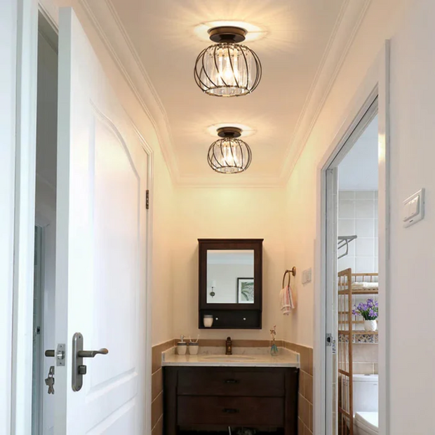 Moderne Deckenleuchte mit Glas und Eisen für stilvolles Zuhause