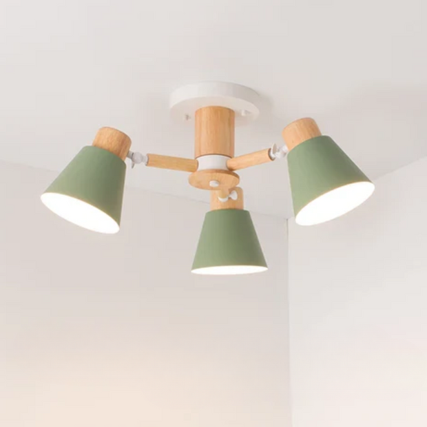 LED Deckenlampe Holz Design für Wohnzimmer und Schlafzimmer