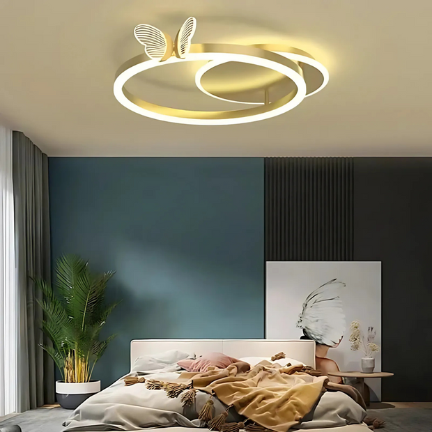 LED Deckenlampe mit Schmetterling Effekt dimmbar für Wohnzimmer Schlafzimmer