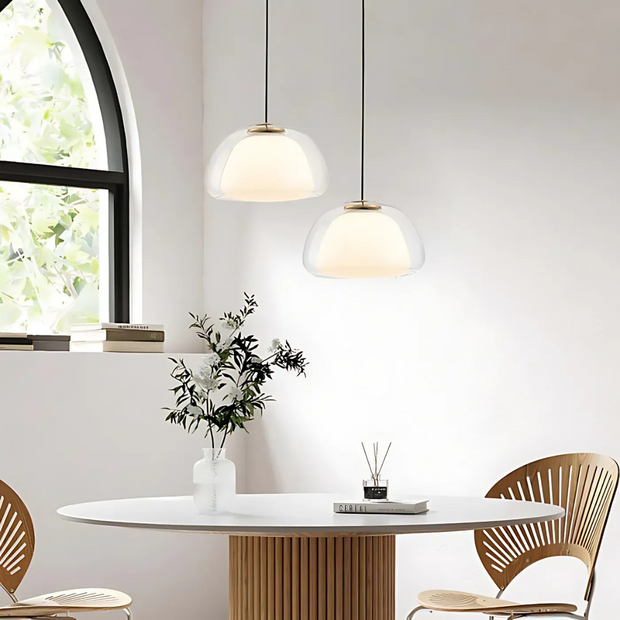 Moderne Milchglas Hängelampe für Wohnzimmer und Esstisch kaufen