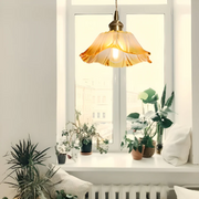 Lotus Pendelleuchte für Esstisch Wohnzimmer LED Glas Designlampe