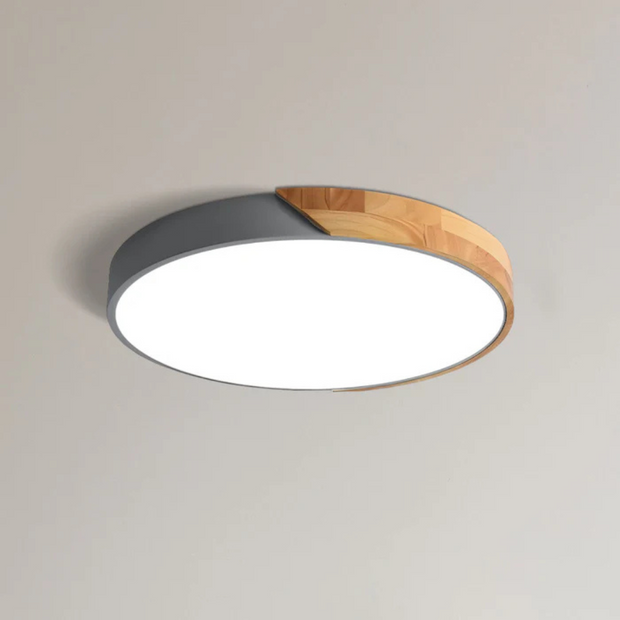 Skandinavische LED Deckenleuchte aus Holz für Wohnzimmer Schlafzimmer Flur
