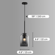 NordLicht Glas-Hängeleuchte, E27 Sockel, LED-kompatibel, 60W Max, verstellbare Kette Deckenlampen