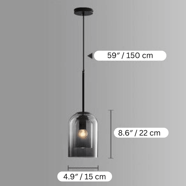 NordLicht Glas-Hängeleuchte, E27 Sockel, LED-kompatibel, 60W Max, verstellbare Kette Deckenlampen