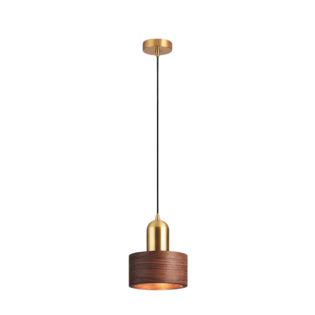 Design Pendelleuchte Esstisch modern Zylinderform in Gold