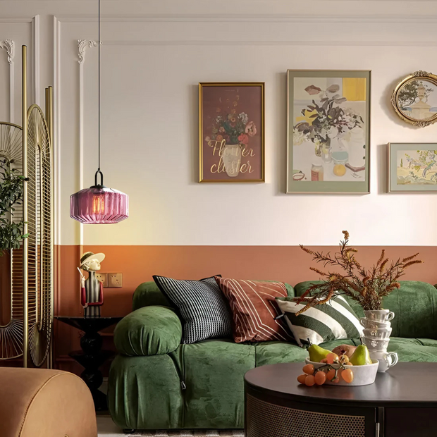 Retro Hängelampe aus Glas warmes Licht für Esszimmer Wohnzimmer Flur