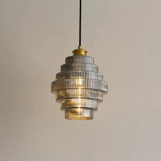 Design Hängelampe Glas Messing Retro Modern für Wohnzimmer Esszimmer