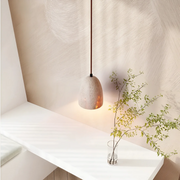 Travertin Pendelleuchte Retro Design aus Naturstein für Esszimmer Wohnzimmer Küche