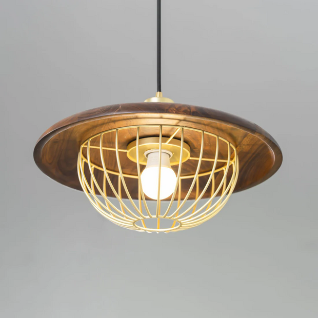 Skandinavische Pendelleuchte Holz Metall Esszimmer Wohnzimmer Modern