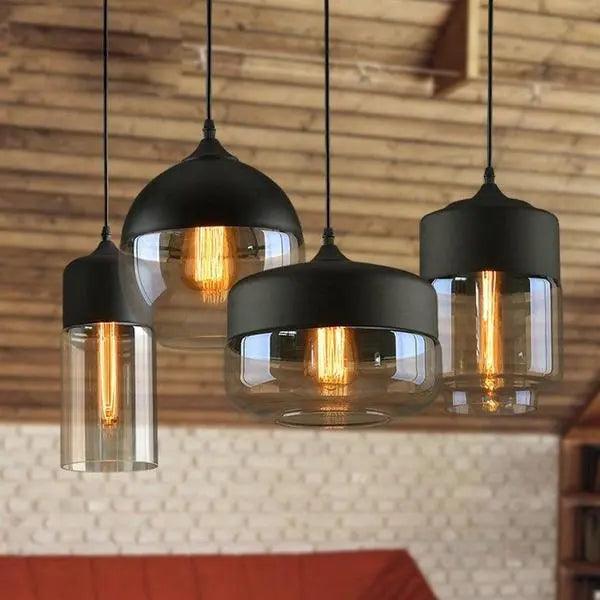 Claréa Pendelleuchte 4 Formen, Klarglas-Schirm, LED, E27, 220V, Metall- und Holz-Akzente, CCC/CE/ROHS zertifiziert Deckenlampen