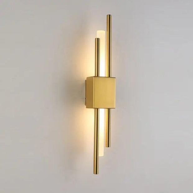 LichtWink, Metall Wandleuchte, schlankes Design, verstellbarer Arm, 2x3W LED, Schwarz/Gold