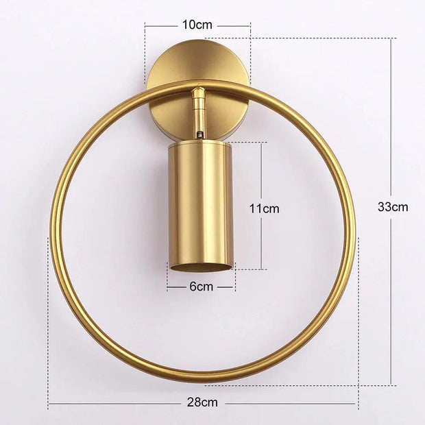 LumoÉlise Wandleuchte, Schwarz/Gold, LED, 17W, warmes/natürliches Licht