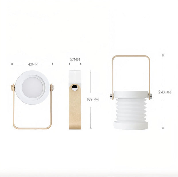 Dimmbares LED Tischlicht Holz Metall tragbar mit Akku und USB