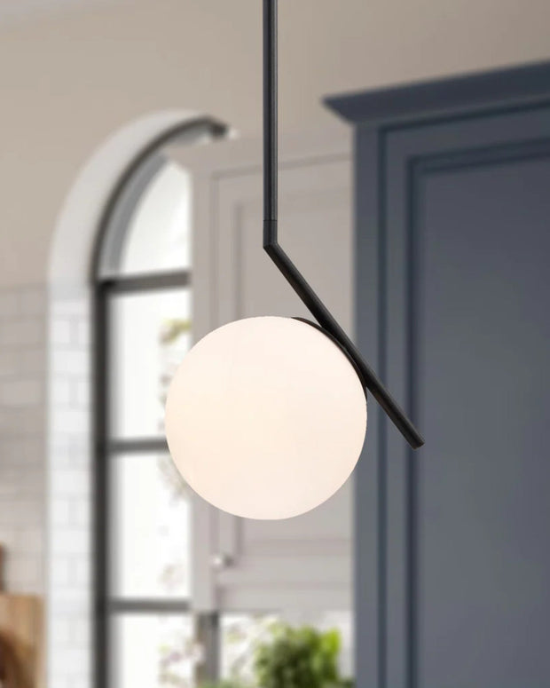 LichtKugel Eleganz Pendelleuchte – Art-Deco-Stil aus Messing und Glas, E27 LED, Durchmesser 20 cm/35 cm