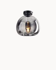 LumoDecke Eleganzlicht Glas Rauchgrau/Kognak – LED Beleuchtung – Ø 25 cm Deckenlampen