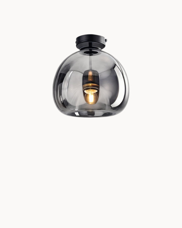 LumoDecke Eleganzlicht Glas Rauchgrau/Kognak – LED Beleuchtung – Ø 25 cm Deckenlampen