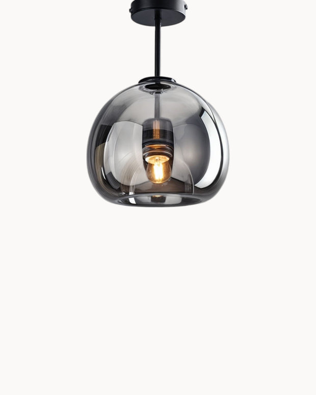 LumoDecke Eleganzlicht Glas Rauchgrau/Kognak – LED Beleuchtung – Ø 25 cm Deckenlampen