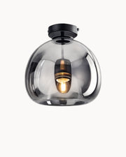 LumoDecke Eleganzlicht Glas Rauchgrau/Kognak – LED Beleuchtung – Ø 25 cm Deckenlampen