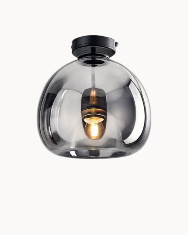 LumoDecke Eleganzlicht Glas Rauchgrau/Kognak – LED Beleuchtung – Ø 25 cm Deckenlampen