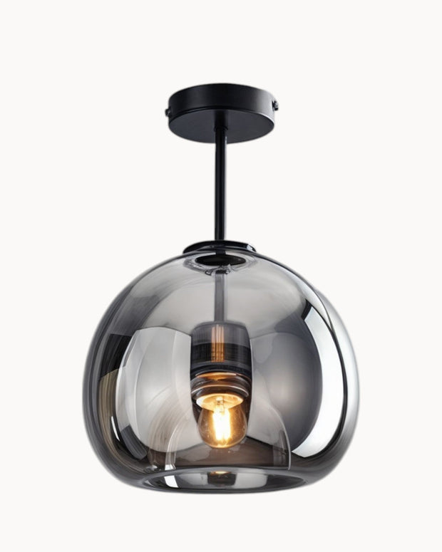 LumoDecke Eleganzlicht Glas Rauchgrau/Kognak – LED Beleuchtung – Ø 25 cm Deckenlampen