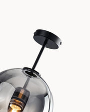 LumoDecke Eleganzlicht Glas Rauchgrau/Kognak – LED Beleuchtung – Ø 25 cm Deckenlampen