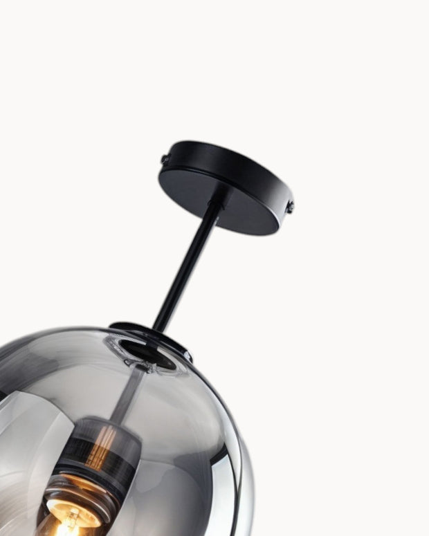 LumoDecke Eleganzlicht Glas Rauchgrau/Kognak – LED Beleuchtung – Ø 25 cm Deckenlampen