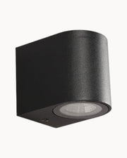 SchwarzSchein Wandleuchte – Minimalistisch Schwarz – Metall und Glas – LED für Hal und Garten