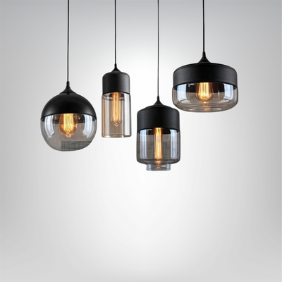 Claréa Pendelleuchte 4 Formen, Klarglas-Schirm, LED, E27, 220V, Metall- und Holz-Akzente, CCC/CE/ROHS zertifiziert Deckenlampen